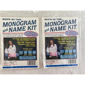 2 pc Cross stitch monogram and name kit